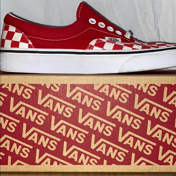 Vans Era Racing Red Checkerboard Size 6.5Y - Picture 1 of 5